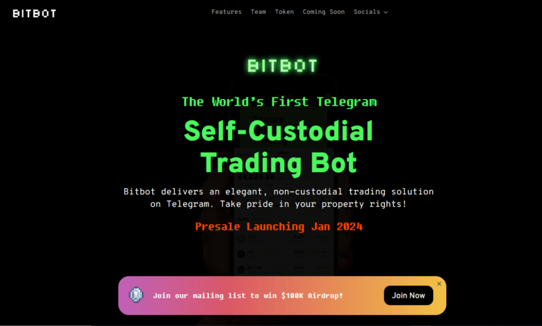 Homepage der Bitbot-Krypto-Handelsbot-Website