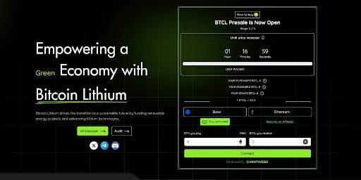 Bitcoin Lithium ($ BTCL) bleibt stratosphärisch! Die zweite Vorverkaufsrunde endet mit 1 Million US -Dollar!