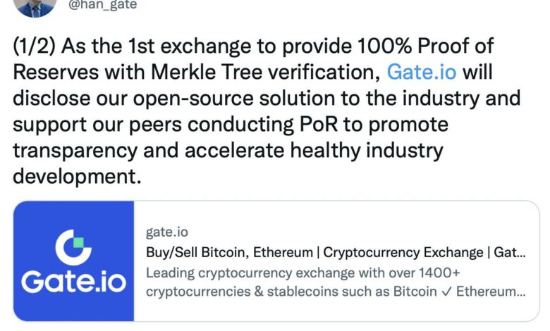 Gate.io gibt bekannt, dass es seine Merkle Tree Proof of Reserves-Lösung Open Source machen wird