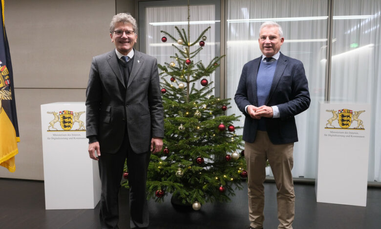 Innenminister Thomas Strobl und Landesbischof Ernst-Wilhelm Gohl