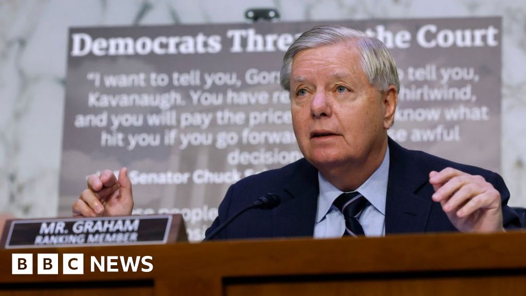 Senator Graham during a news conference in Kyiv