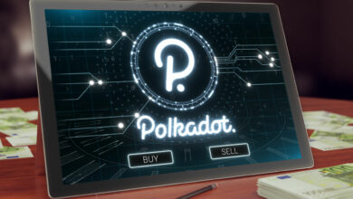 Bild des Polkadot-Logos auf einem Tablet
