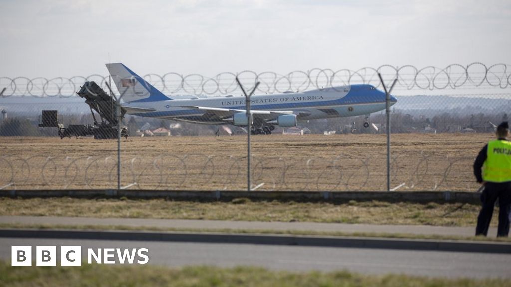 U.S. President Joe Biden arrives at Rzeszow-Jasionka Airport in Poland