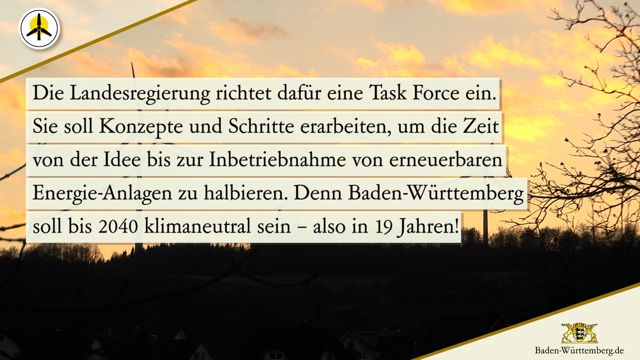 Task Force beschleunigt den Ausbau der erneuerbaren Energien