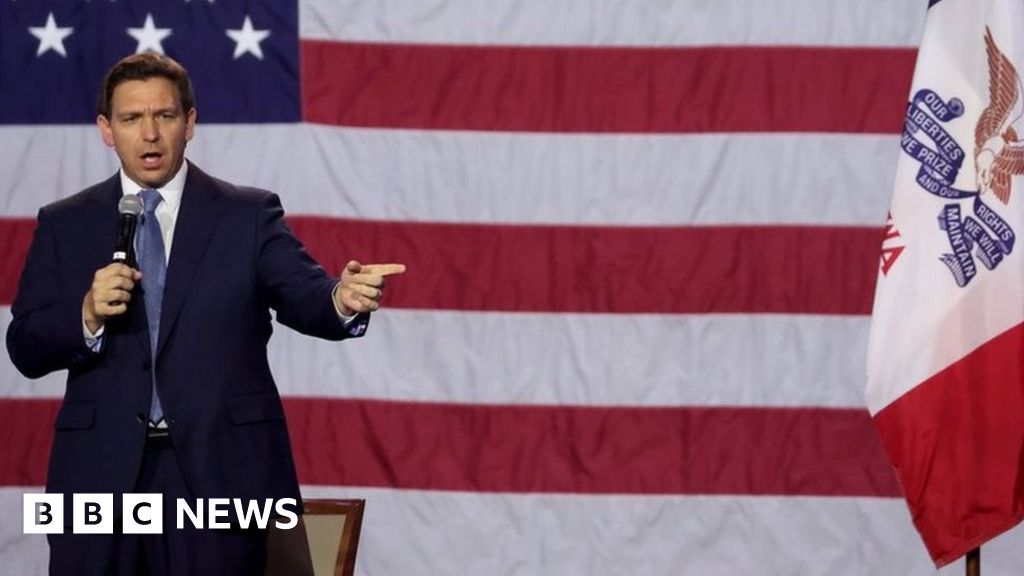 Florida Gov. Ron DeSantis speaks to Iowa voters during an event at the Iowa State Fairgrounds on March 10, 2023 in Des Moines, Iowa.