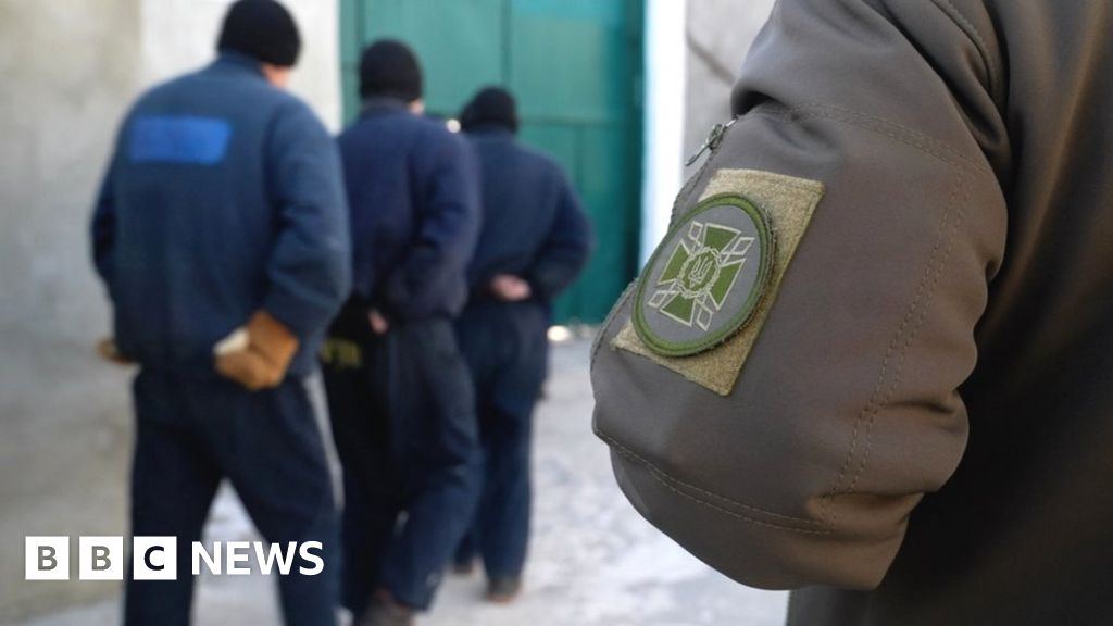 Russian prisoners of war at a facility in western Ukraine