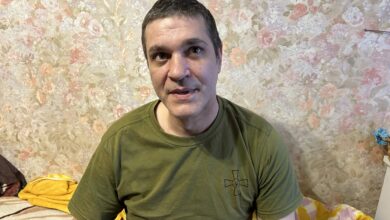 Ein verwundeter ukrainischer Soldat