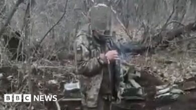 Screenshot from the video purportedly showing Ukrainian prisoner of war