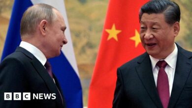 Presidents Putin and Xi in February 2022