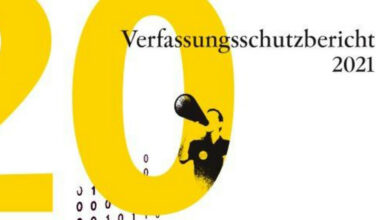 Titelseite des Verfassungsschutzberichts 2021