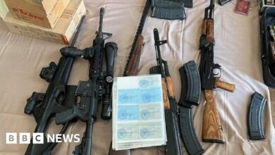 Weapons discovered during a search of Yevgeny Priozhin's home