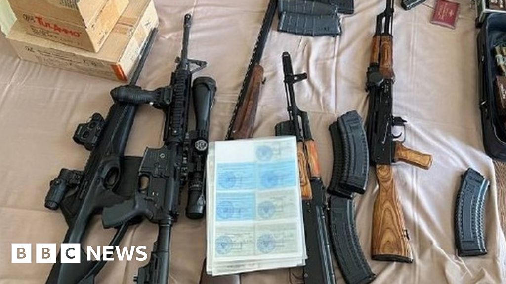 Weapons discovered during a search of Yevgeny Priozhin's home
