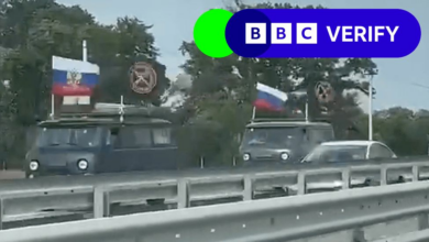 Social-Media-Aufnahmen, die einen Wagner-Konvoi in der Nähe der russischen Stadt Woronesch zeigen
